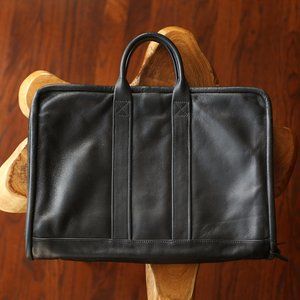 Full Black Leather Portfolio Brief Case